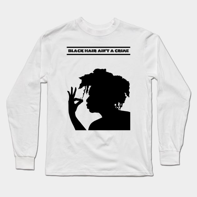 ALKEBULAN - BLACK HAIR AIN'T A CRIME v3 B&W Long Sleeve T-Shirt by DodgertonSkillhause